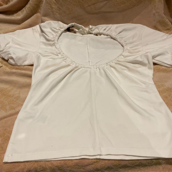 J. Crew new cotton/elastin cream top New - Picture 2 of 4